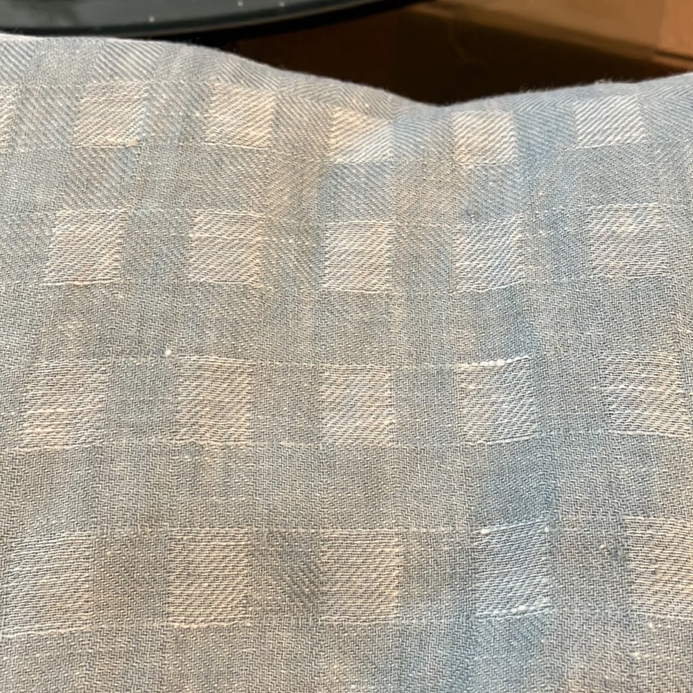 M SIGRID OLSEN LINEN GRAY-BLUE & SILVER-WHITE TOP IN GOOD USED CONDITION - Picture 12 of 12